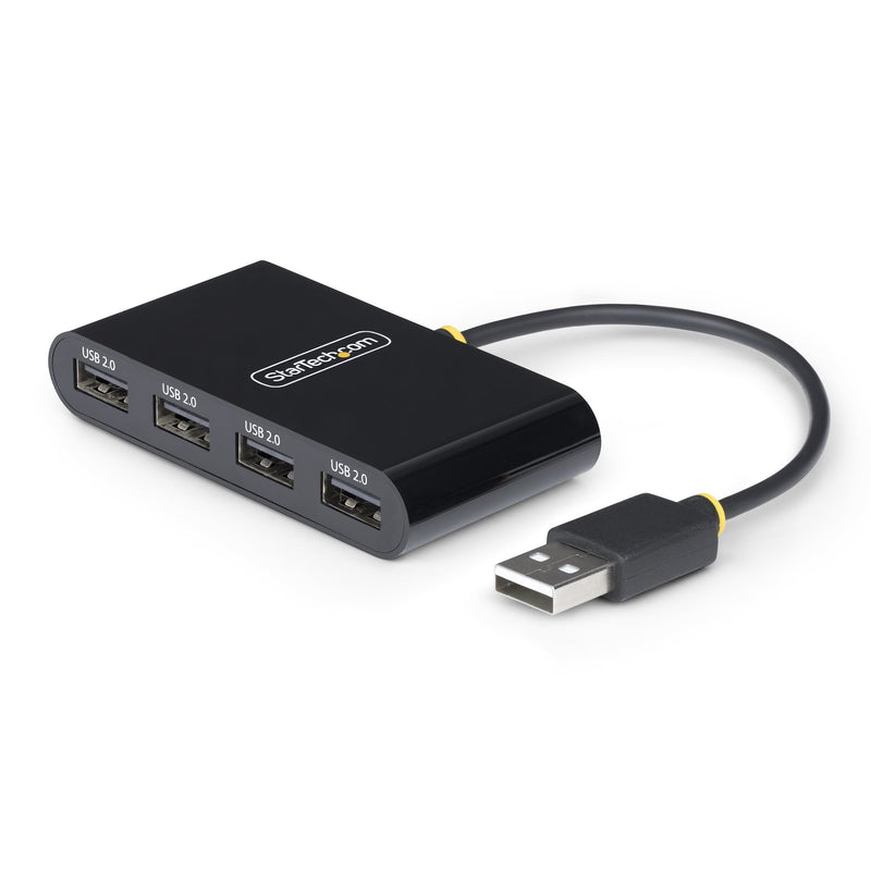StarTech Hub .com 4-PORT USB 2.0 USB Bus Powered, Small Travel Mini USB Hub, USB 2.0 Splitter, Multi-port Port