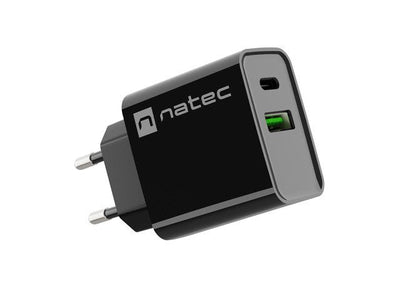 Natec Charger USB Ribera USB-A + USB-C 20W Pd Black — image 1