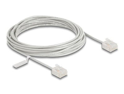 Delock RJ45 Network Cable CAT.6 UTP Ultra Slim 5M Grey With Kurzen Machon — image 1