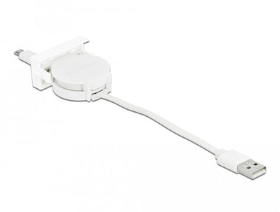 Delock Easy 45 Moduloo USB 2.0 Enrollable USB Typ-a a Easy-usb Typ Micro-b White 0.50M — image 1