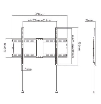 Gembird WM-80F-01 TV Wall Mount Fixed 37-80 Up To 70KG — image 1