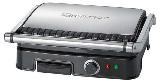 Clatronic Kg 3487 Grill Asar With Cover Tilting 2000W, Steel Inoxidable