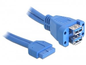 Delock USB Cable 3.0 Pin Header Female 2 X USB 3.0-A Female