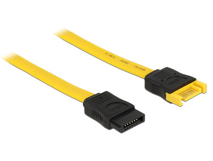 Delock Cable 0.7M 2XSATAIII SATA 0,7M SATA 7-PIN Black Yellow