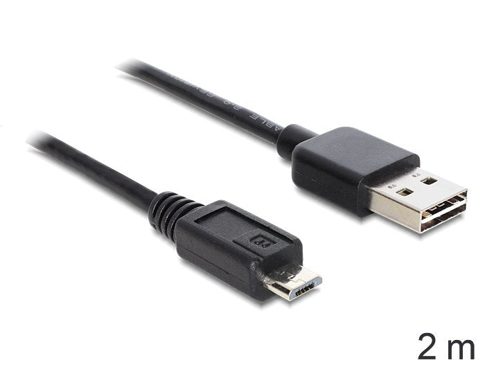 Delock Cable Easy-USB 2.0 Tipo-a - USB 2.0 Micro-b M/M 2M Black