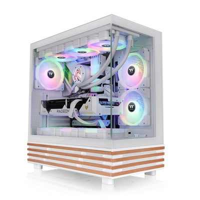 Thermaltake PC Case View 270 Plus Ws Argb, White/Wood Glass Tempered X 2, Estructura Wood CA-1Y7-00M6WN-WS — image 1