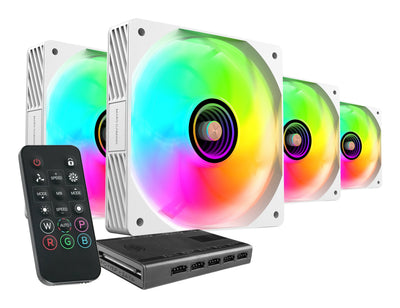 Mars Gaming Kit 4 Fans PC Auxiliar MF-SI4KIT A-rgb Infinity White 4X Fans Ultrasilenciosos ARGB/ Controller a  — image 1