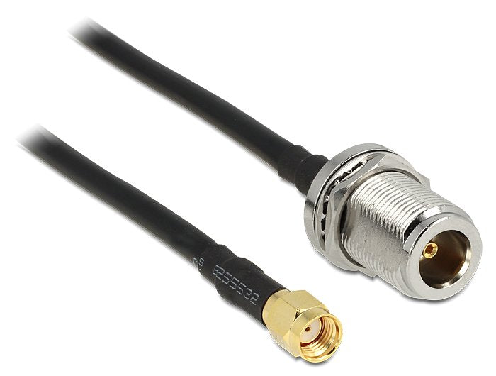 Delock Cable Antenna Rp-sma Male N Female Am Einbau 1,5M