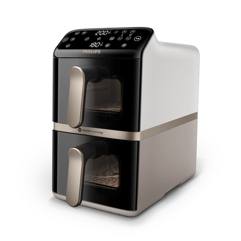 Philips 4000 Series NA462/80 Fryer Double 10 L Independiente 2750W Fryer Air Caliente Black Oro, Grey