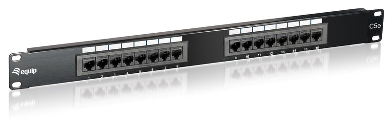 Equip Patchpanel 16x RJ45 CAT.5E 19 UTP 1HE Black