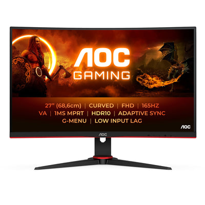 AOC Monitor 68,6CM 27 C27G2E Bk 16:09 2x HDMI + DP VA Black Network Retail — image 1
