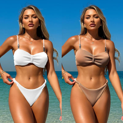 Womens Sexy Solid-Color Fashionable Bikini Set
