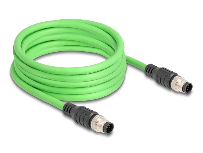 Delock 80412 Cable M12 Codificado a 8 Pin Male a Male Pur (tpu) 2M