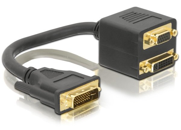 Delock Adapter DVI-i Male a DVI-i And VGA Female