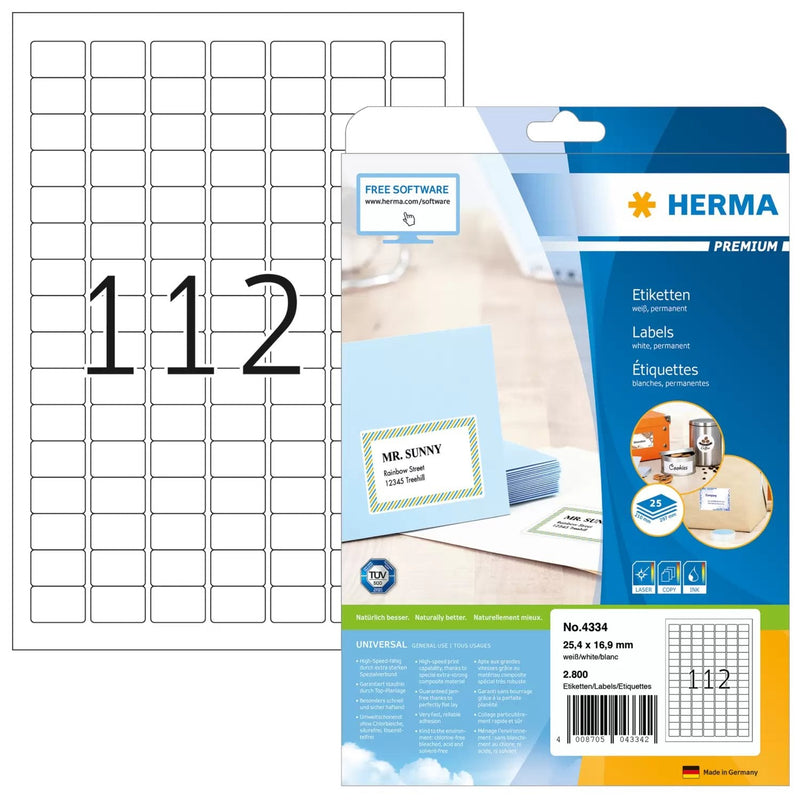 Herma Labels 4334 White 25,4 X 16,9MM