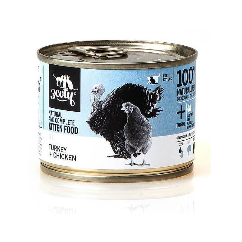 3COTY Turkey + Chicken For Kittens 180G