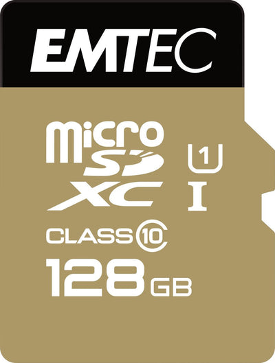 Emtec microSD 128GB Sdxc U1 CL10 Gold + ECMSDM128GXC10GP — image 1