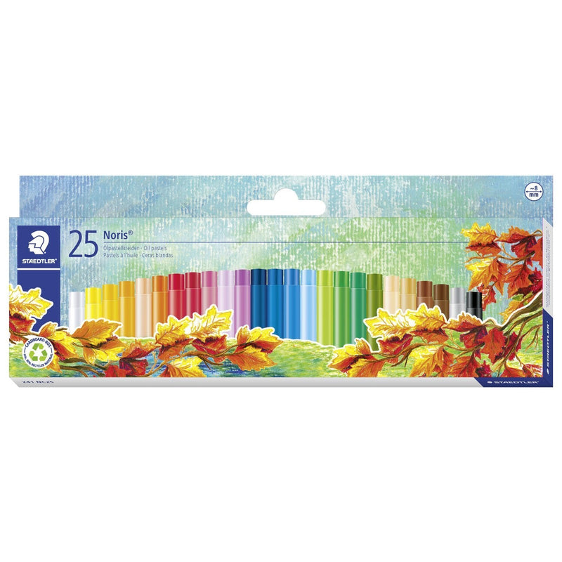 Staedtler Noris 241 Pack 25 Ceras Blandas - Diametro 8MM - Resistencia a Rotura - Colours Surtidos