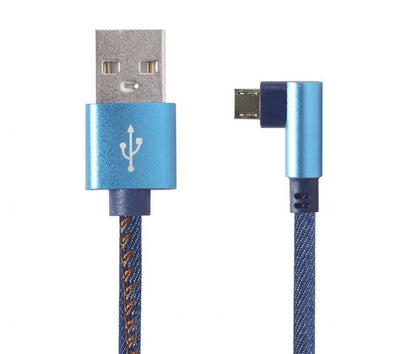 Cablexpert USB Cable 2.0A/M-micro USB B/M Acodado 1.8M Blue Jeans — image 1