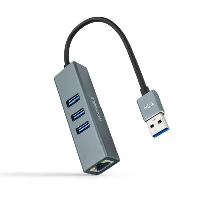 Nanocable Adapter Network USB 3.0A Ethernet Gigabit 10/100/1000Mbps + 3 Ports USB 3.0 — image 1