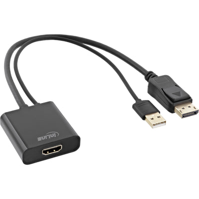 Inline Cable HDMI F a DisplayPort M, 4K, Black/Gold 0,3M — image 1