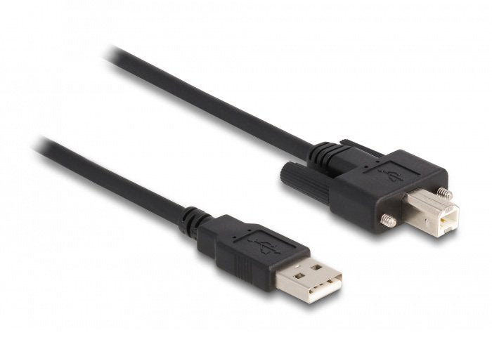 Delock Cable USB 2.0 Typ-a Plug Zu Typ-b Plug With Screws 0,5M