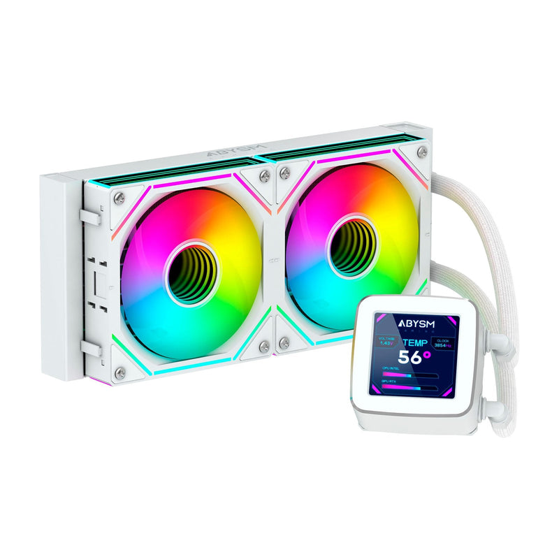 Abysm Refrigeración Líquida CPU Gaming Oceanic 240 White ARGB Speed Fans And Otros Parámetros