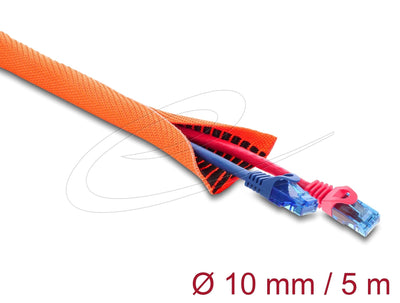 Delock Manguito Protector Cables With Black Verschleissanzeige Selbstschliessend Double Capa 5M X 10MM Orange — image 1