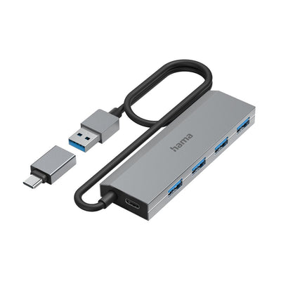 Hama 00200138 Hub Interfaz USB 3.2 Gen 1 (3.1 Gen 1) Type-a + Type-c 5000 Mbit/S Antracita, Grey — image 1