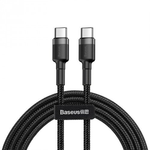 Baseus Cable Charging / Datos Serie Cafule USB-C a USB-C PD 2.0 60W Flash 1M, Gris-negro