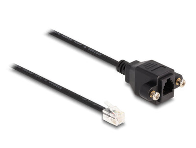 Delock Cable RJ10 Connector Male a RJ10 Connector Female Assembly 30CM Black — image 1