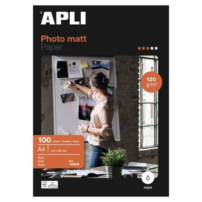 Apli Paper Fotográfico Matt 12626 Din A4 120G 100 Hojas Matte — image 1