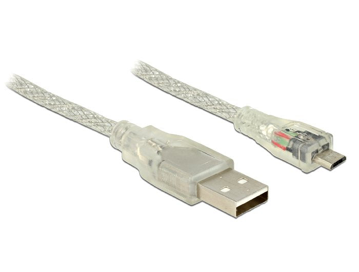 Delock 83902 USB Cable 2.0 Tipo-a Male USB 2.0 Micro-b Male 3M Transparent