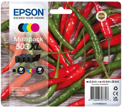 Epson Ink 503XL Genuine XL Black Cyan Magenta Yellow C13T09R64020 — image 1