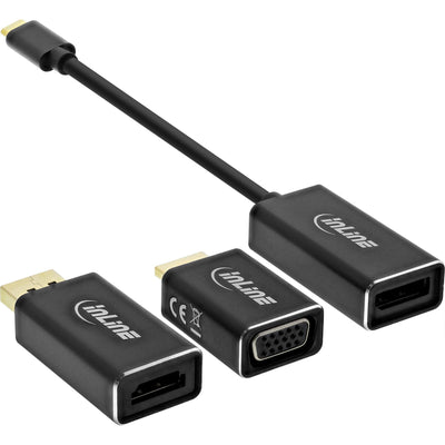 Inline USB Display Converter Set 6 1, USB Type-c Male a DisplayPort Female Hdmi, VGA (modo Alternativo Dp), 4K — image 1