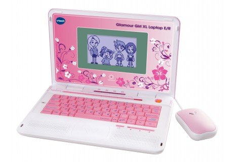 Vtech Glamour Girl XL Laptop e/R, Computer Aprendizaje White/Pink 80-117964