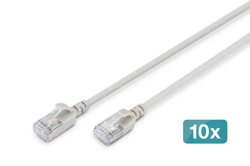Digitus Network Cable CAT.6A F/FTP Slim 1,50M Gris 10 Unidades