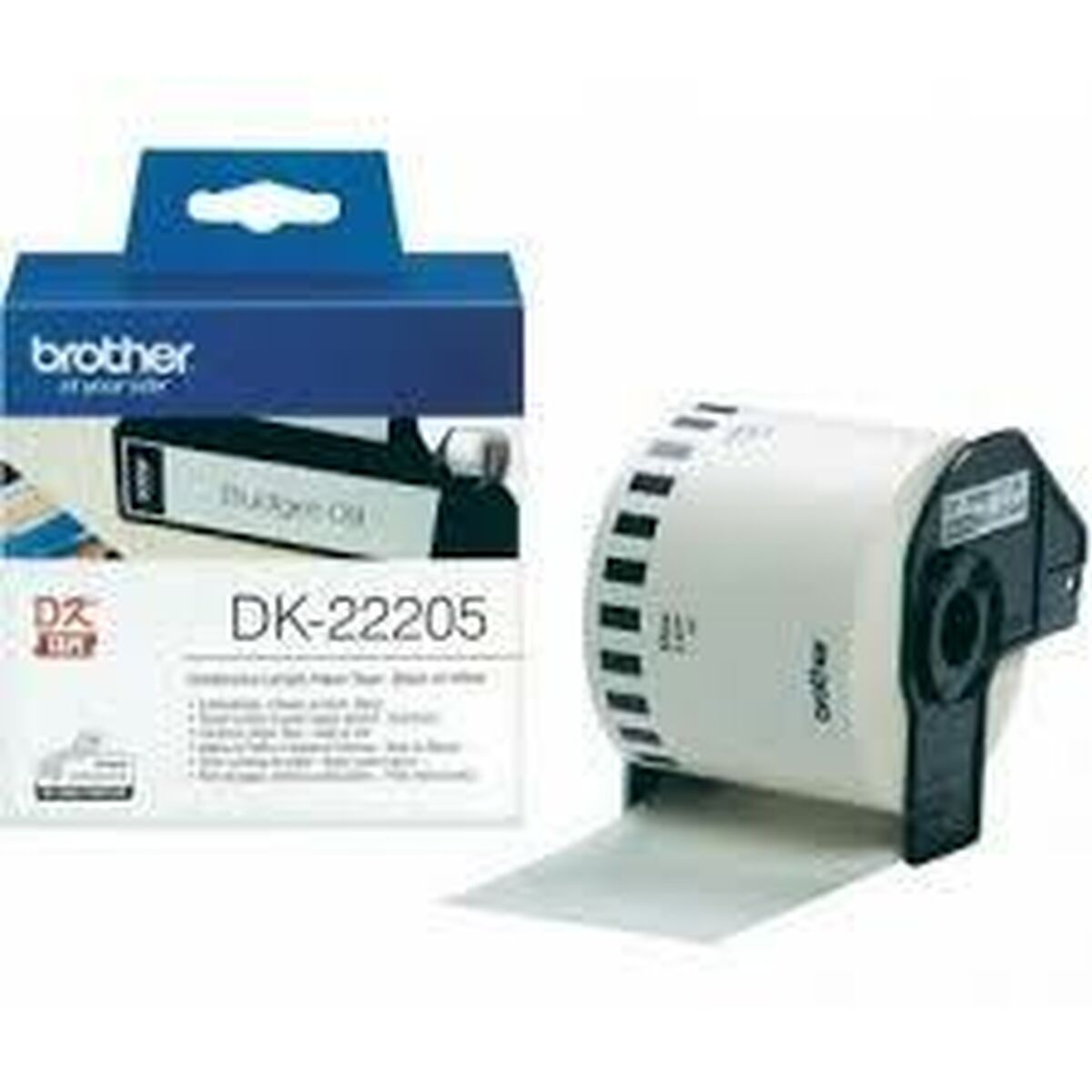 Continuous Roll of Paper Brother DK-22205 Black/White (3 Units)
