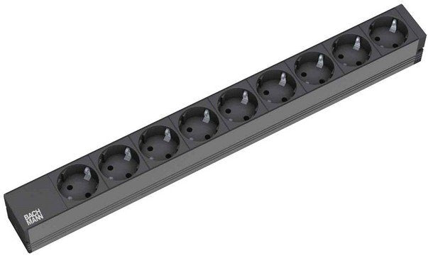 Bachmann Power Strip 19 9X Schuko AC 2M Black