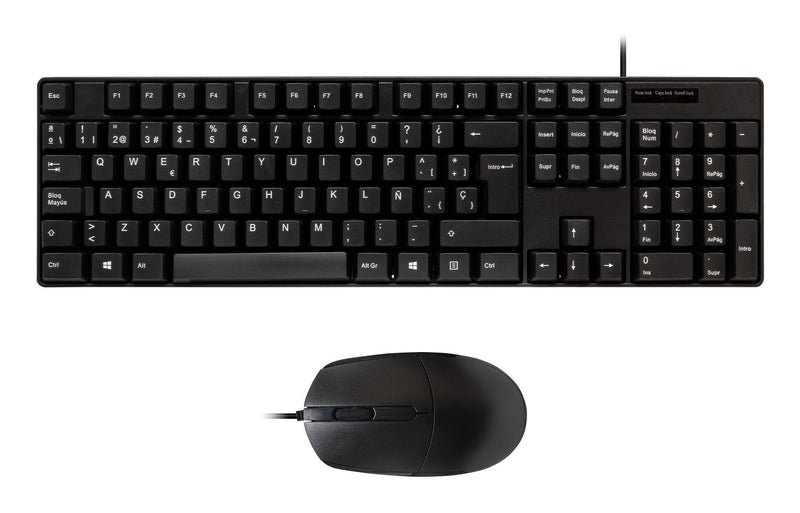 Keyboard + Mouse Spanish Unyka USB Kit Tr Oem 105 Keys Black UK50545