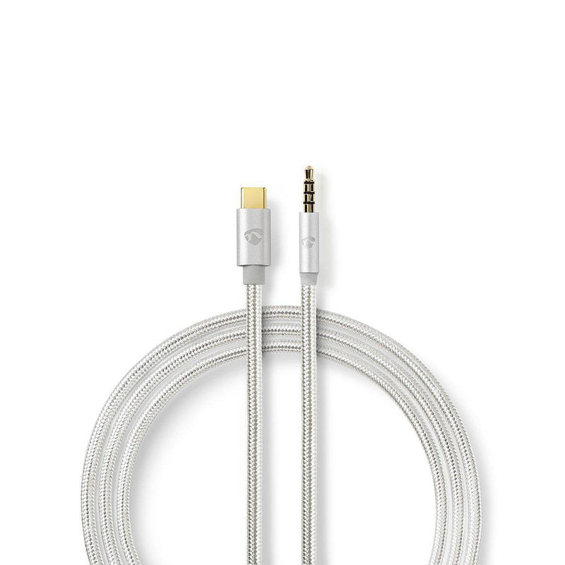 Nedis Usb-adapter USB 2.0 Usb-c™ Connector Male 3.5MM Connector Male 1.00M Round Chapado Oro Trenzado / Nylon