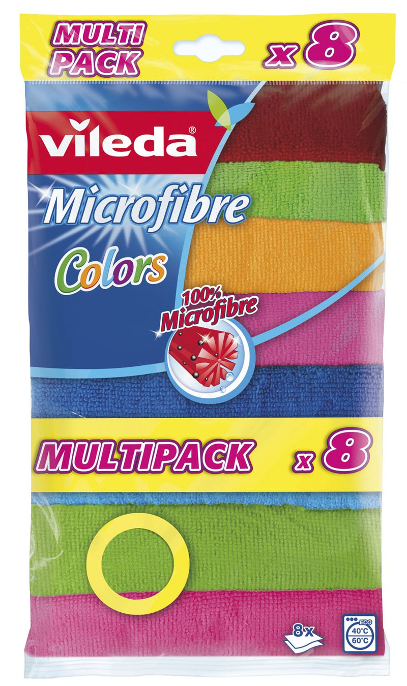 Vileda Cloth Microfibra Colours 8 Units
