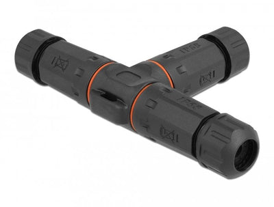 Delock Empalme Cable T-form Outdoor 5 Pin, IP68 Waterproof Atornillable, Diámetro Cable 4,5 - 7,5MM Black — image 1