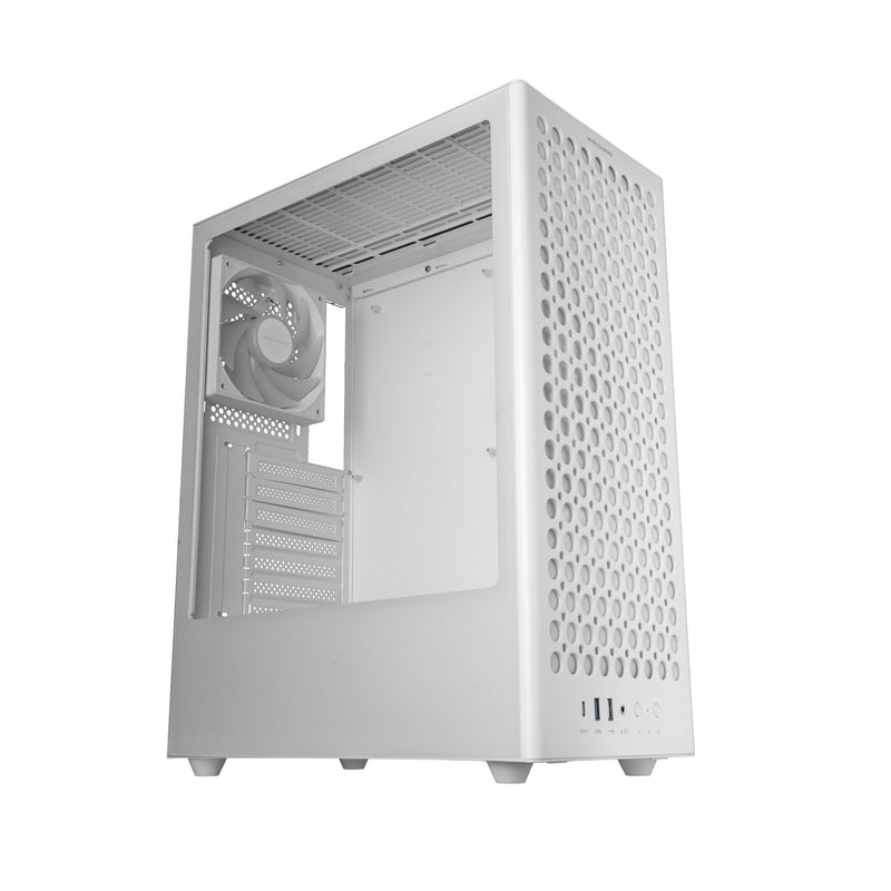 Mars Gaming PC Case ATX MC-T800 Front Airdot Mesh 4X Fans Fdb Cablehatch USB-C White
