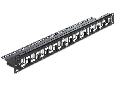Delock 19Z Keystone Patch Panel 24 Port Staggered With Strain Relief — image 1