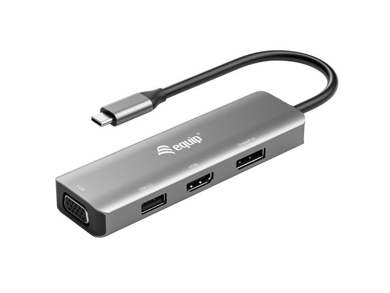 Equip Hub USB-C With USB 2.0, Hdmi, VGA And DisplayPort - Housing Aluminium