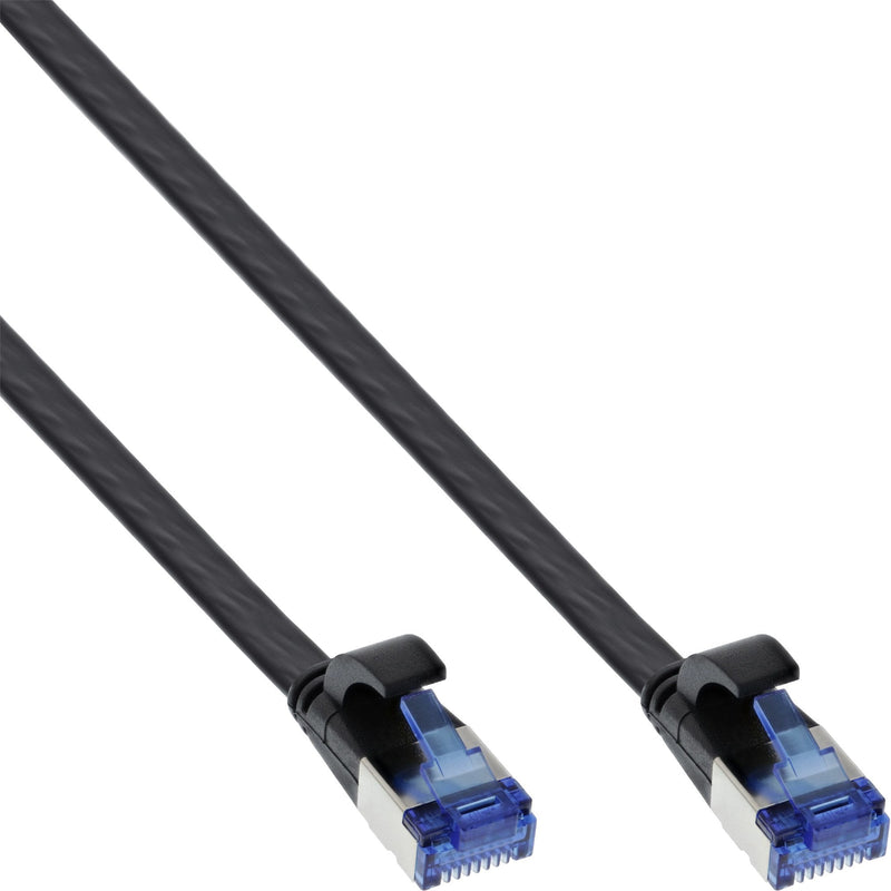 Inline Network Cable Flat , U/FTP, CAT.6A, Tpe Libre Halógenos, Black 5M
