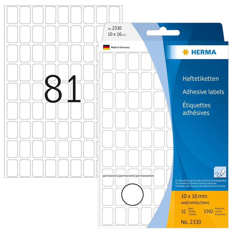 Herma Labels Multiusos Paper White 10X16 Mm Matte 2592 Pieces