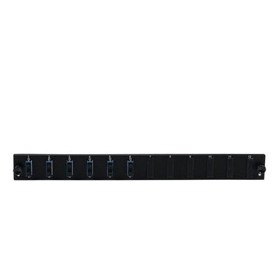 Efb Equipped 12 Port Front Panel With 6 X Sc Duplex Coupling OM4 Vertical, Black — image 1