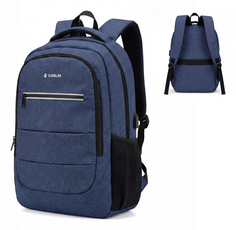 Subblim Backpack City Plus Backpack Laptops Up To 15.6' Port USB Blue